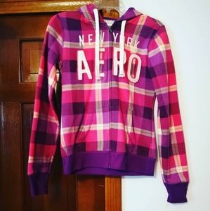 Aeropostale Colorful Plaid Zipup